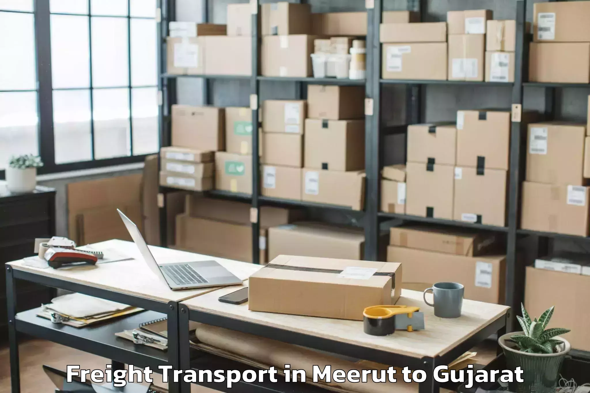 Top Meerut to Gandhidham Freight Transport Available